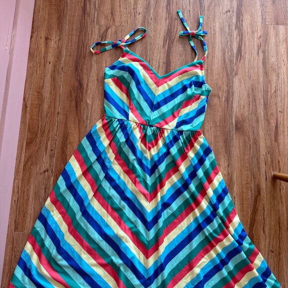 Modcloth My Sunday Zest A-Line Sundress Dress in muted Paradise M - Picture 4 of 6